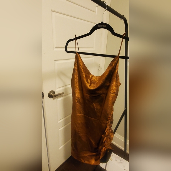 Copper Effect Mini Dress - Picture 6 of 6
